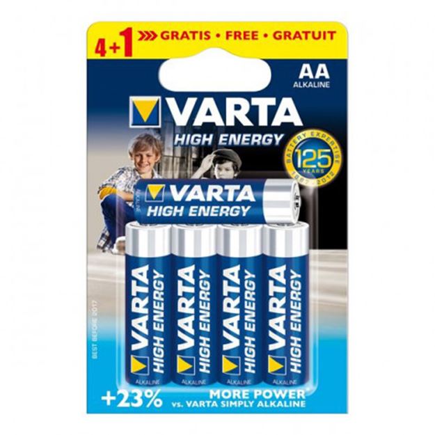 Picture of HIGH ENERGY AA VARTA PACK 4+1 FREE